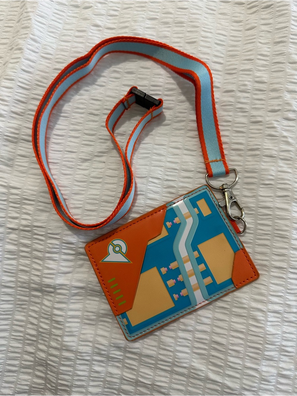 Pokemon Orange & Blue Lanyard Badge Holder